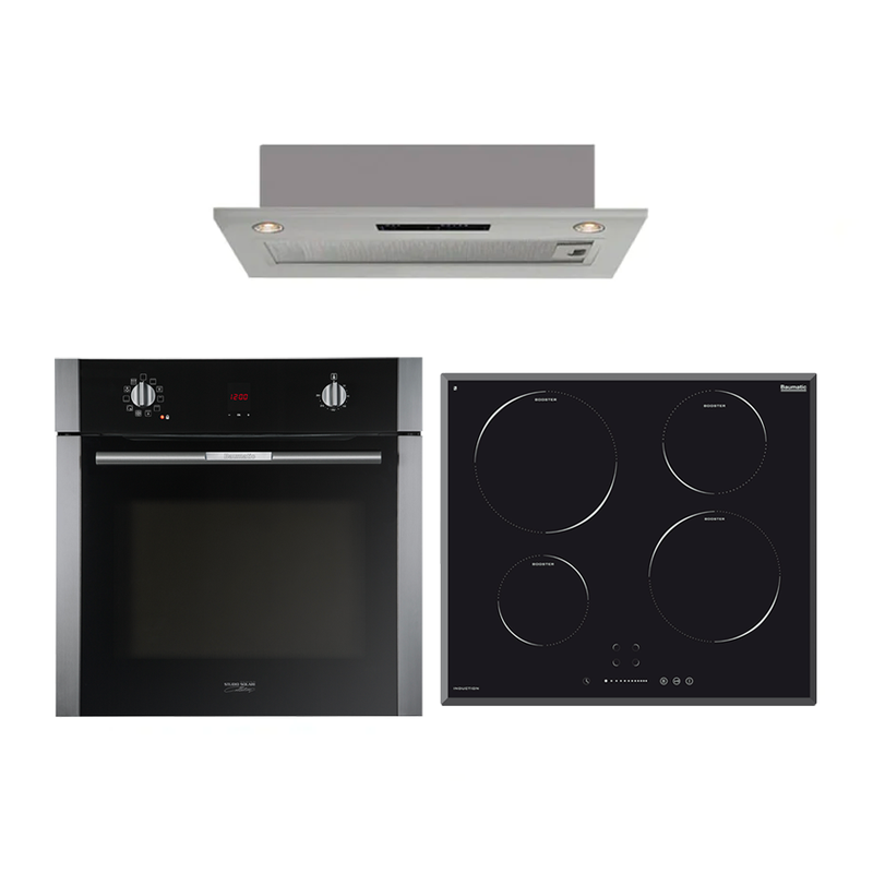 Baumatic Solari Oven and Induction Cooktop with Undermount Rangehood Pack 1
