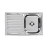 Seima 191626 Acero 800 Single Bowl Sink, Abovemount, (1 taphole), Left Drainer, Stainless Steel, 800x480mm