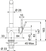 Franke Tap Active L Pullout 2 Jets Chrome, TA7701