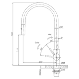 Franke Eos Neo Pull Out Tap with Vegy Spray Black Steel, TA9601BS