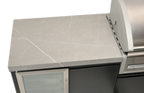 Crossray TC4K-09 Four Burner Gas BBQ Outdoor Kitchen with Double Drinks Fridge, Grey Top