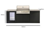 Crossray TC4K-MINI-1 Compact Outdoor 4 Burner Infrared Gas BBQ Kitchen with Drinks Fridge