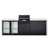 Crossray TCEK-05 eXtreme Electric Outdoor BBQ Kitchen, with Double Drinks Fridge, White Top