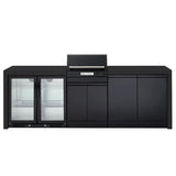 Crossray TCEK-11 eXtreme Electric Outdoor BBQ Kitchen with Double Drinks Fridge, Black Top