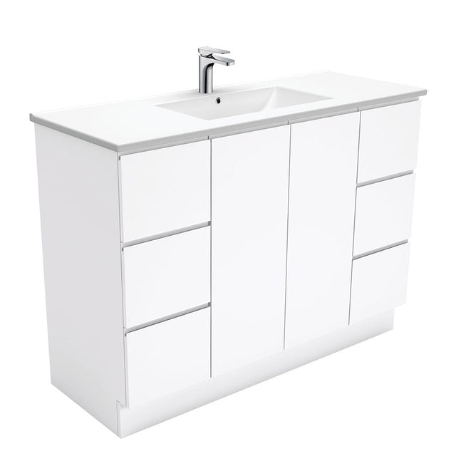 Fienza Dolce Tcl120C 1200Mm Fingerpull Vanity On Kickboard White - Special Order Units