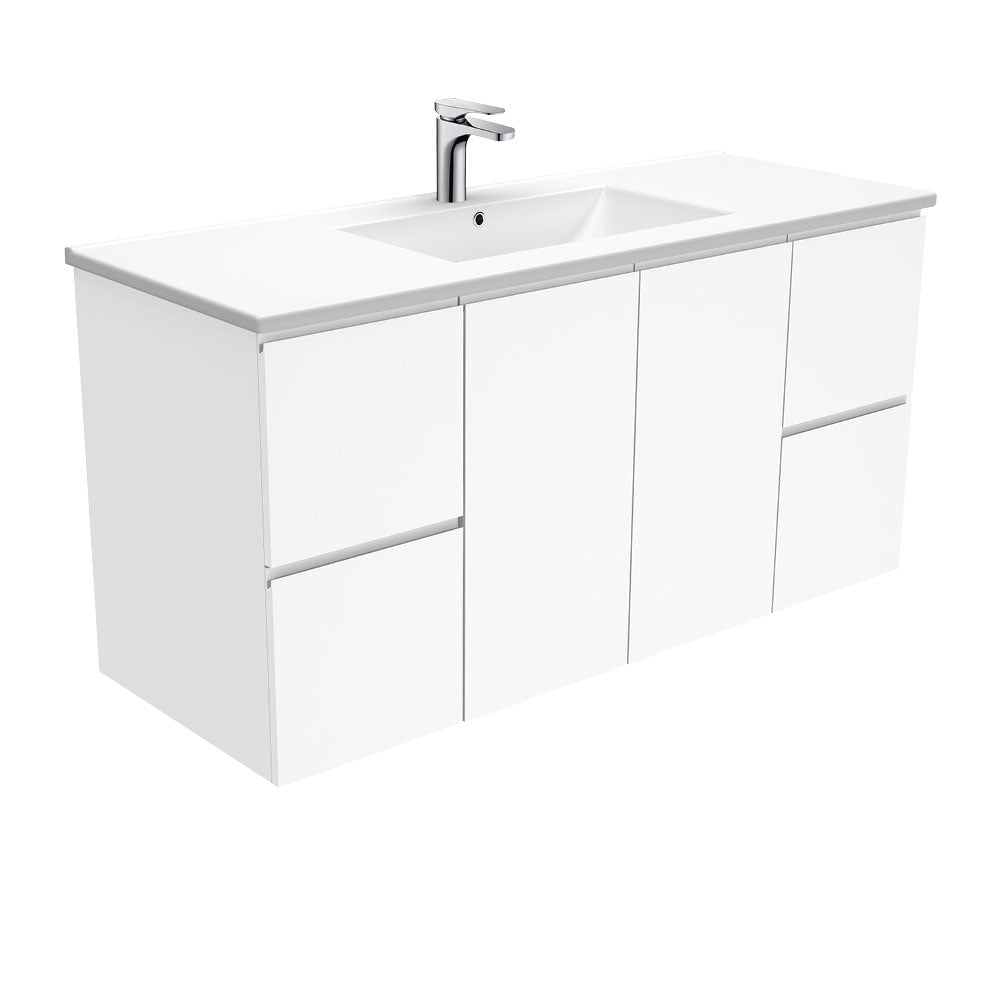 Fienza Dolce Tcl120F 1200Mm Fingerpull Wall Hung Vanity White - Special Order Units