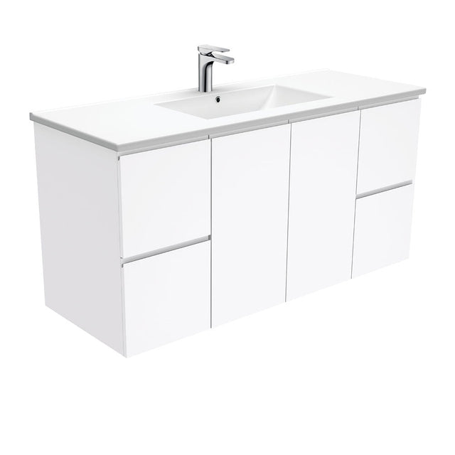 Fienza Dolce Tcl120F 1200Mm Fingerpull Wall Hung Vanity White - Special Order Units
