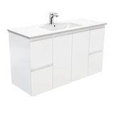 Fienza Dolce 1200Mm Tcl120Z Fingerpull Wall Hung Vanity Satin White - Special Order Units