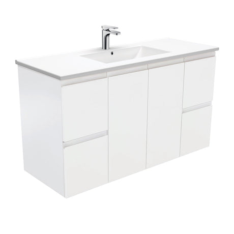 Fienza Dolce 1200Mm Tcl120Z Fingerpull Wall Hung Vanity Satin White - Special Order Units