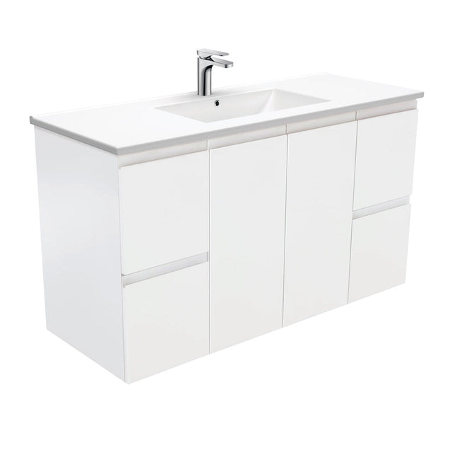 Fienza Dolce 1200Mm Tcl120Z Fingerpull Wall Hung Vanity Satin White - Special Order Units