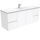 Fienza TCL150FS Dolce Fingerpull 1500mm Vanity wall hung (Single Bowl) White