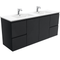 Fienza TCL150ZBD Dolce Black 1500mm Vanity Wall Hung (Double Bowl) Black - Special Order