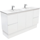 Fienza TCL150ZKD Dolce Fingerpull Matte 1500mm Vanity Kickboard (Double Bowl) Matte White