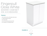 Fienza Dolce Tcl60C Fingerpull 600Mm White Vanity With Kickboard - Special Order Units