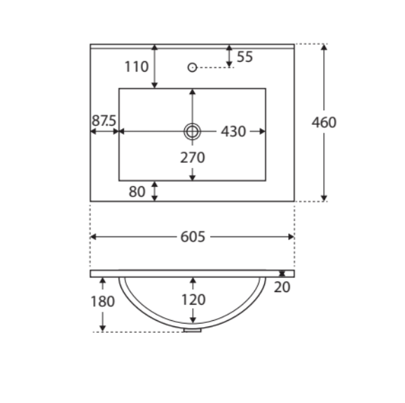 Fienza Dolce Tcl60F Fingerpull 600Mm Wall Hung White Vanity - Special Order Units