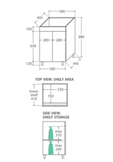 Fienza Tcl60Nkw Dolce 600Mm White Vanity With Kicker - Special Order Units