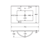 Fienza Dolce Tcl75Cl 750Mm White Fingerpull Vanity With Kickboard Left Hand Drawers - Special Order