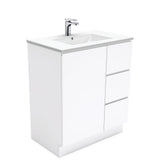 Fienza Dolce Tcl75Cr 750Mm White Fingerpull Vanity With Kickboard Right Hand Drawers - Special Order