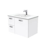 Fienza Dolce Ceramic Tcl75Jl 750Mm White Wall Hung Vanity With Handles Left Hand Drawers - Special