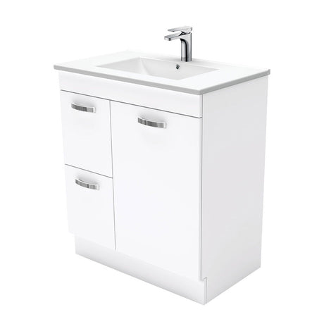 Fienza Dolce Tcl75Nkwl 750Mm White Vanity With Kicker Left Hand Drawers - Special Order Units