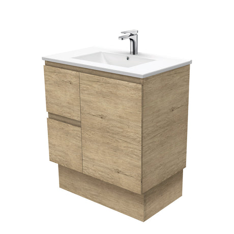 Fienza Dolce Edge Tcl75Skl Scandi Oak 750Mm Vanity With Kickboard Left Drawers - Special Order Units