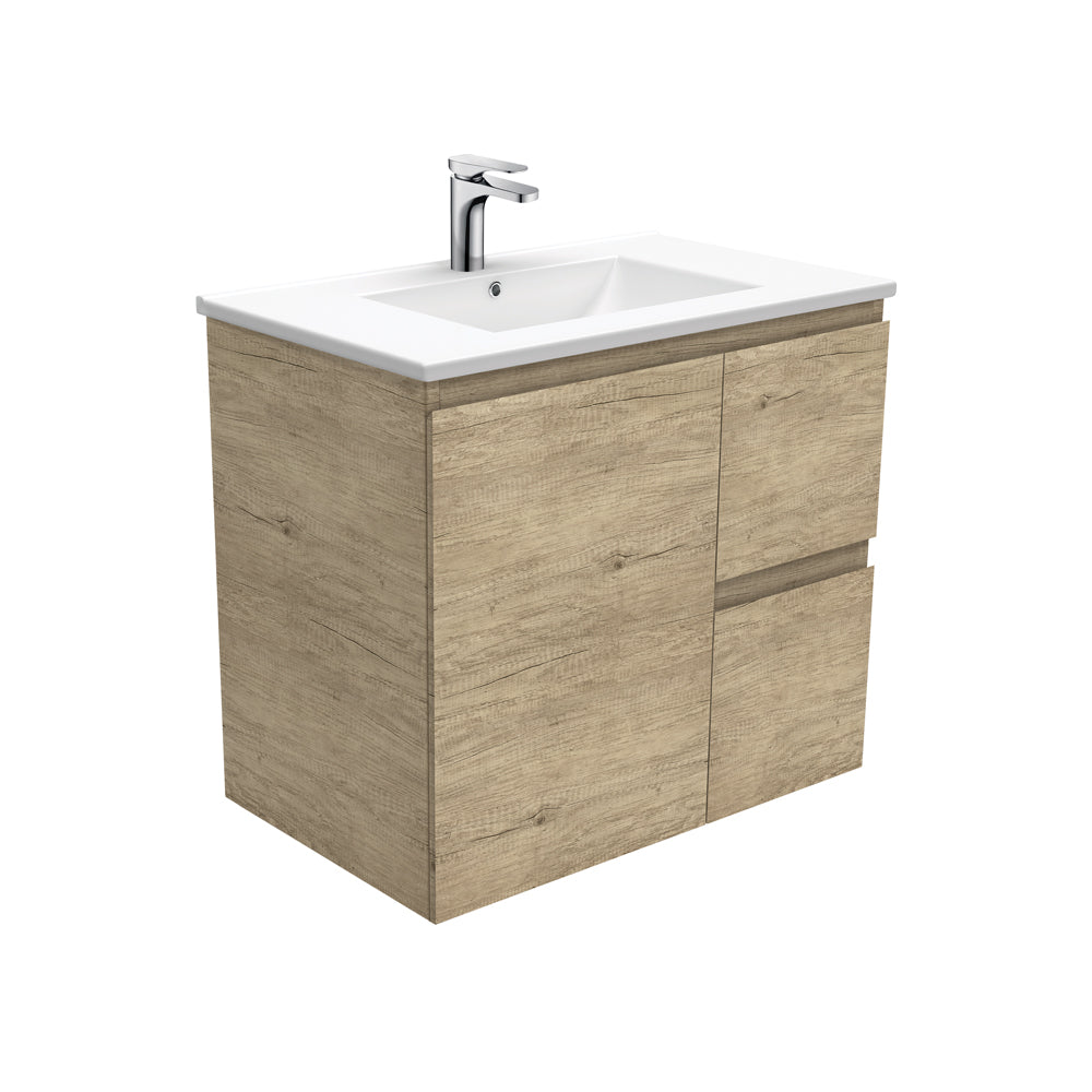 Fienza Dolce Edge Tcl75Sr Scandi Oak 750Mm Wall Hung Vanity Right Drawers - Special Order Units