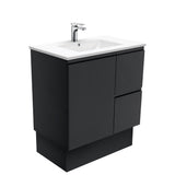 Fienza Dolce Tcl75Zbkr 750Mm Satin Black Vanity With Kickboard Right Drawers - Special Order Units