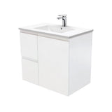 Fienza Dolce Tcl75Zl 750Mm Fingerpull Wall Hung Vanity Matte White With Left Drawers - Special Order