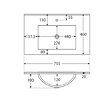 Fienza Dolce Tcl75Zl 750Mm Fingerpull Wall Hung Vanity Matte White With Left Drawers - Special Order