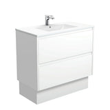 Fienza TCL90BWK 900mm Dolce Amato On Kickboard Vanity, 1 Taphole, Satin White