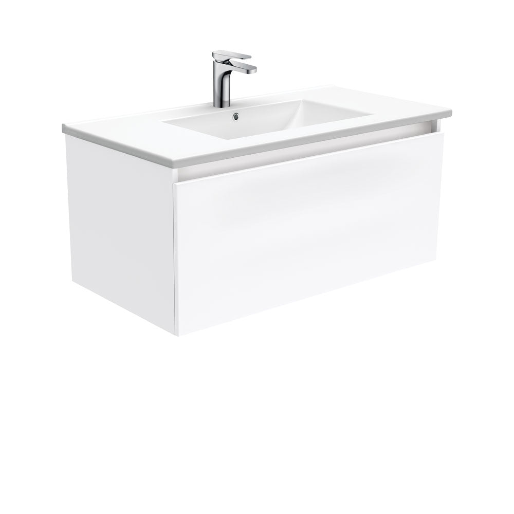 Fienza Dolce Manu Tcl90H 900Mm White Wall Hung Vanity Unit - Special Order Units