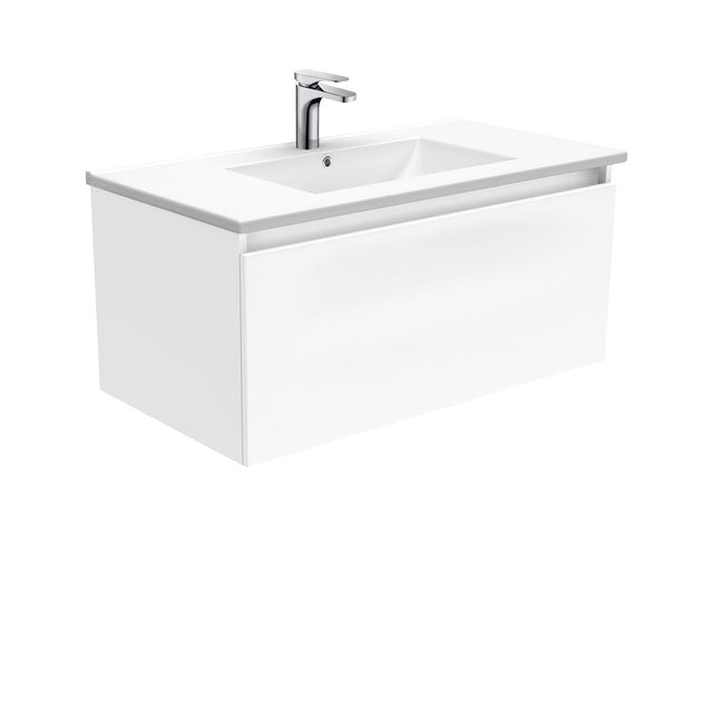 Fienza Dolce Manu Tcl90H 900Mm White Wall Hung Vanity Unit - Special Order Units