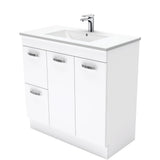 Fienza Dolce Tcl90Nkwl 900Mm White Vanity With Kicker Left Hand Drawer - Special Order Units