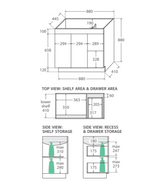 Fienza Dolce Tcl90Nkwl 900Mm White Vanity With Kicker Left Hand Drawer - Special Order Units