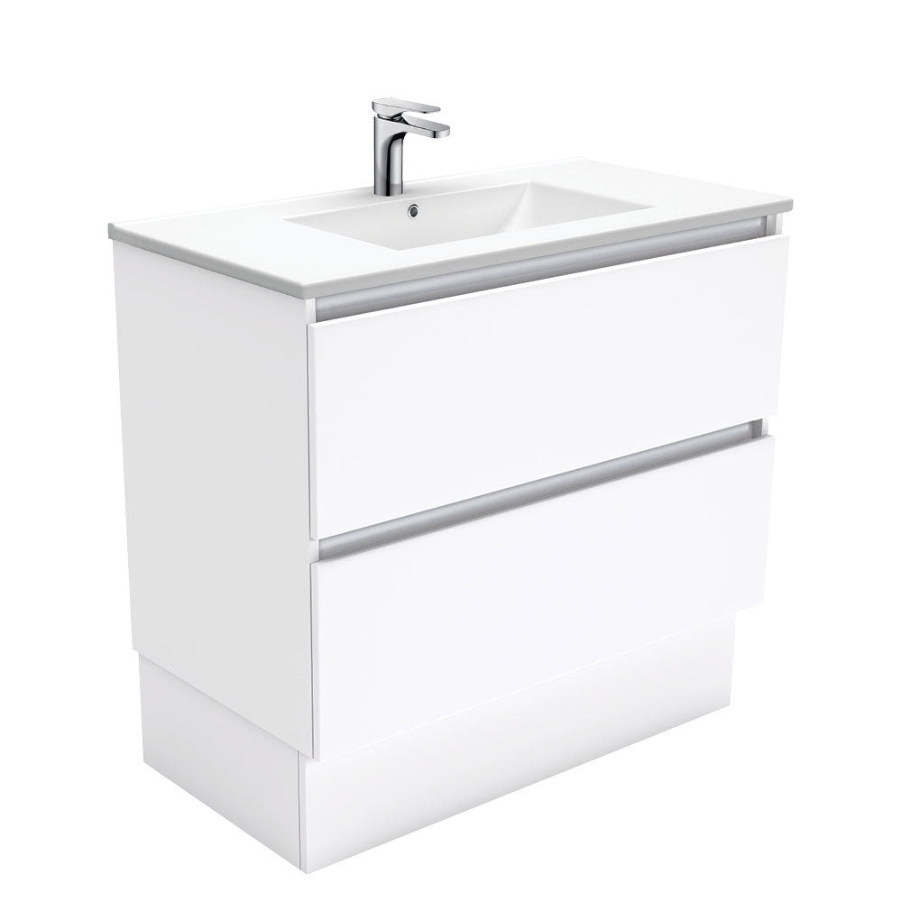 Fienza Dolce Quest 900Mm Tcl90Qk White Vanity Unit On Kickboard - Special Order Units