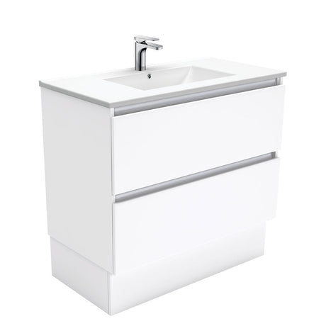 Fienza Dolce Quest 900Mm Tcl90Qk White Vanity Unit On Kickboard - Special Order Units