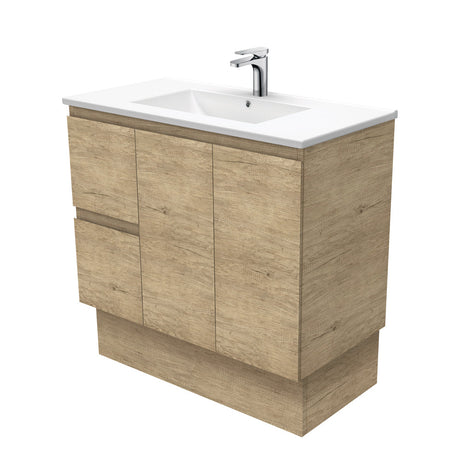 Fienza Dolce Edge Tcl90Skl 900Mm Scandi Oak Vanity With Kickboard Left Drawers - Special Order Units