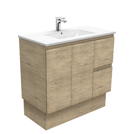 Fienza Dolce Edge Tcl90Skr 900Mm Scandi Oak Vanity With Kickboard Right Drawers - Special Order