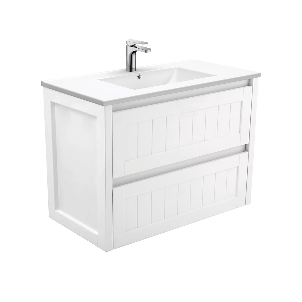 Fienza Dolce Hampton Tcl90T 900Mm White Wall Hung Vanity Unit - Special Order Units