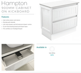 Fienza Dolce 900Mm Tcl90Tk Hampton White Vanity Unit On Kickboard - Special Order Units