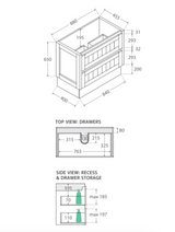 Fienza Dolce 900Mm Tcl90Tk Hampton White Vanity Unit On Kickboard - Special Order Units