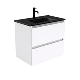 Fienza 750Mm Tclb75Q Dolce Matte Black Quest Wall Hung Vanity White - Special Order Units