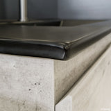 Fienza Tclb90Skl 900Mm Dolce Matte Black Scandi Oak Vanity On Kickboard Left Drawers - Special Order