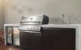 Crossray GD4KW-07 Premium XPlor 4 Burner Black Finish Gas BBQ Outdoor Kitchen, White Top