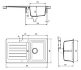 Abey Td100B Schock Typos Single Bowl With Drainer - Onyx Black Granite Kitchen Sinks