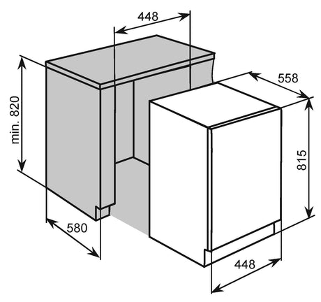 Technika Tdx4Int-5 45Cm Integrated Dishwasher Slimline Dishwashers