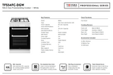 Technika TFS54FC-DGW 54cm White Gas Freestanding Stove