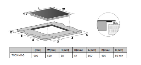 Technika Tgc9Ind-5 90Cm Induction Cooktop