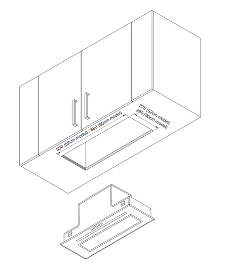 Technika Tgu90Bk 90Cm Black Glass Undermount Rangehood Rangehoods