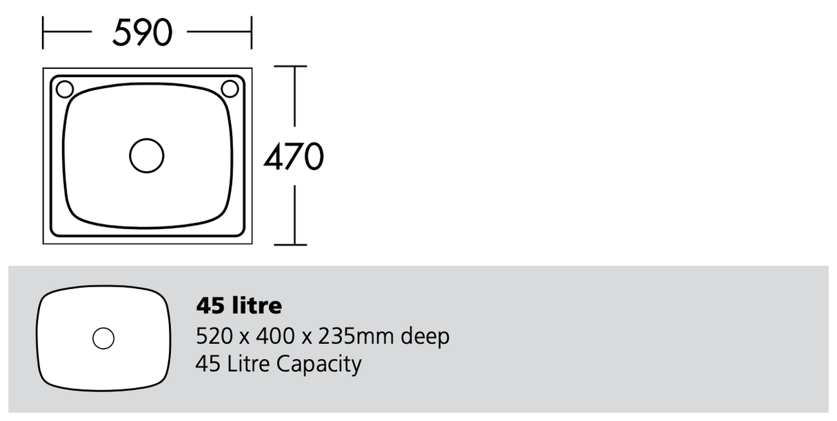 Oliveri Ti45 Laundry Tub